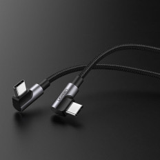 Câble de câble Dual 2x USB-C PD QC 60W 3A 2M Noir