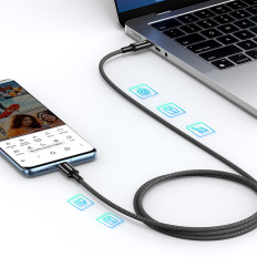 Kabeļu USB-C 100W 5A PD 480Mbps 2m melnā kabelis