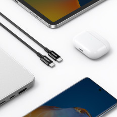 Kabeļu USB-C 100W 5A PD 480Mbps 2m melnā kabelis