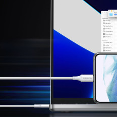 Kábel USB-C 100W 5A PD 480Mbs kábel 1.5m Biela