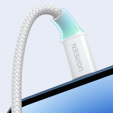 Kábel USB-C 100W 5A PD 480Mbs kábel 1.5m Biela