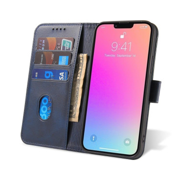 Case Case met flap en portemonnee voor Samsung S24 Ultra Magnet Case Blue