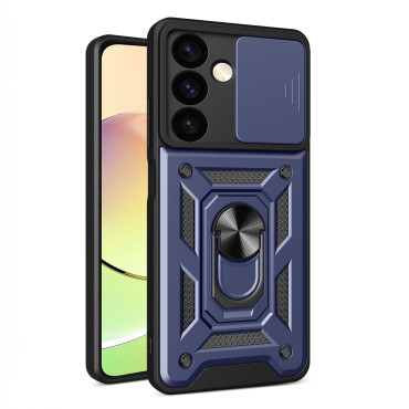 Primer s ščitnikom za kamere za Samsung Galaxy S24 + Hybrid Armor Camshield Blue