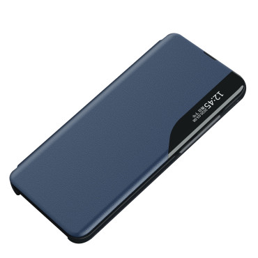 Case Cover for Samsung S24 Ultra Ultra a fedéllel és az alap Eco Bőr View Blue
