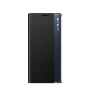 Caso de caso para Samsung S24 con solapa magnética Nueva vista de sueño Caja negra