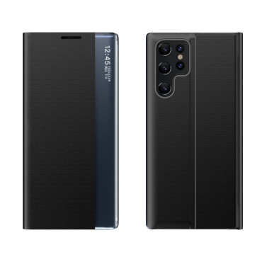 Capa de casos para Samsung S24 Ultra com aba magnética Nova vista de sono