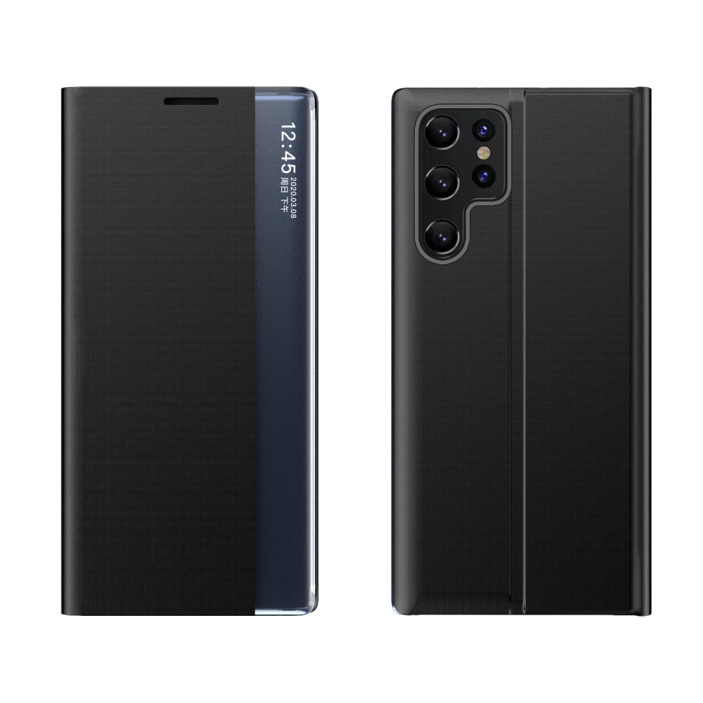 Tapauskansi Samsung S24: lle Ultra magneettinen läppä Uusi untanäkymä kotelo musta