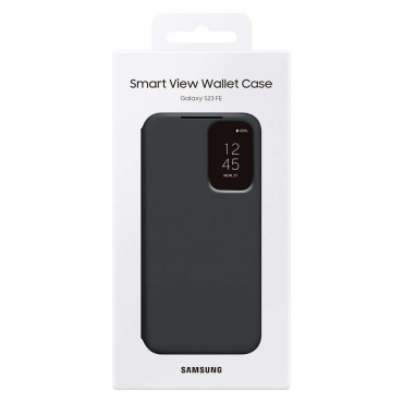 Original Case Cover för Samsung Galaxy S23 Fe Pocket för Smart View Black Wallet Black