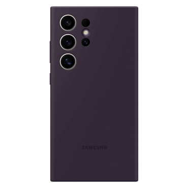 Original Case Silikon Deksel til Samsung Galaxy S24 Ultra Silikon Case Dark Blofiolet