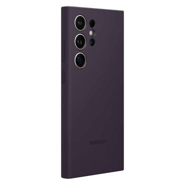 Original Case Silikon Deksel til Samsung Galaxy S24 Ultra Silikon Case Dark Blofiolet