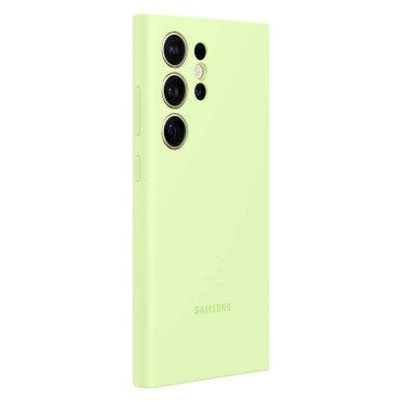 Funda de silicona de estuche original para Samsung Galaxy S24 Ultra Silicone Case Light Green