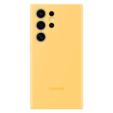 Alkuperäinen tapaus silikoni kansi Samsung Galaxy S24 Ultra Silikonikotelo keltainen