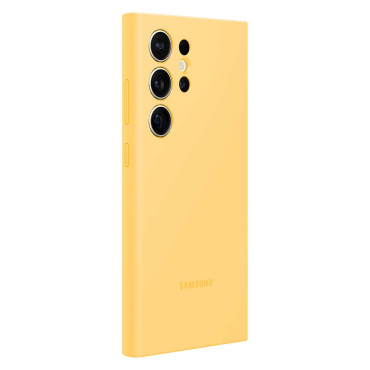 Alkuperäinen tapaus silikoni kansi Samsung Galaxy S24 Ultra Silikonikotelo keltainen