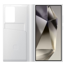 Original Case Cover för Samsung Galaxy S24 Ultra Ficka för Smart Card Plånbok Vit