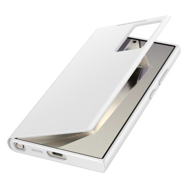 Caso original capa para Samsung Galaxy S24 Ultra Bolso para Cartão Inteligente Wallet Branco