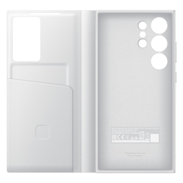 Caso original capa para Samsung Galaxy S24 Ultra Bolso para Cartão Inteligente Wallet Branco