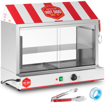 Site de aquecimento de aquecedor para cachorros-quentes em 300 salsichas 100 rolos 30 - 110 C 2400 W