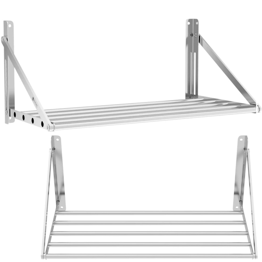 Sienas plaukts, kas piekārts nerūsējošā tērauda locīšanas 80 x 45 cm