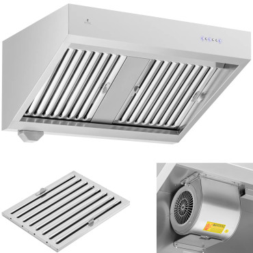 Sienas gastronomijas pārsegs ar 100 cm 1000 m3 / h dzinēju 150 w