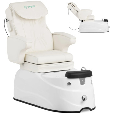 Cadeira de podicure com massagem e bandeja de chuveiro elétrico 105 w - branco