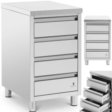 Gabinete de alimentos de pie 4 cajones de acero 50 x 60 x 87 cm