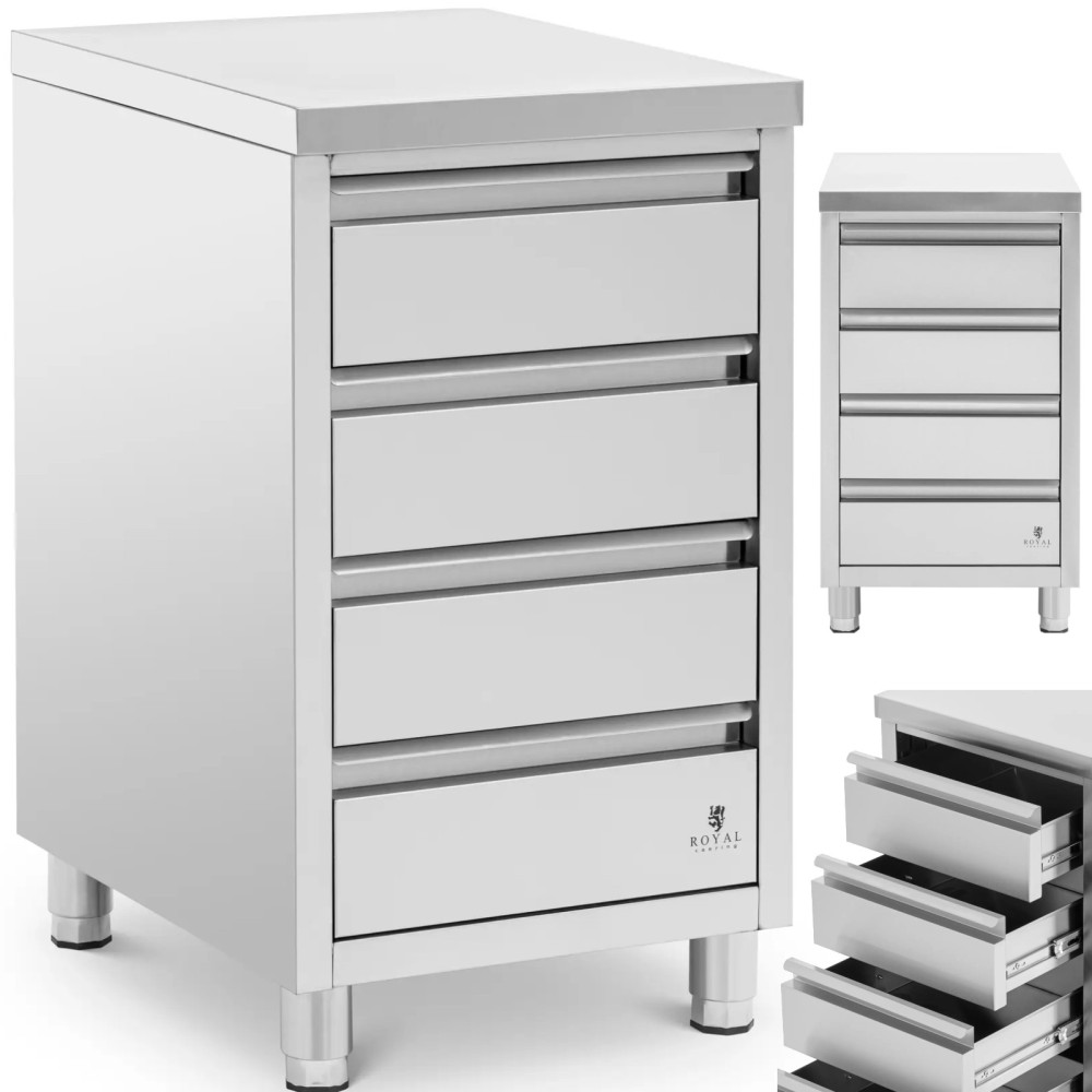 Food Cabinet Vrijstaande 4 laden Staal 50 x 60 x 87 cm Food Cabinet Vrijstaande 4 laden Staal 50 x 60 x 87 cm