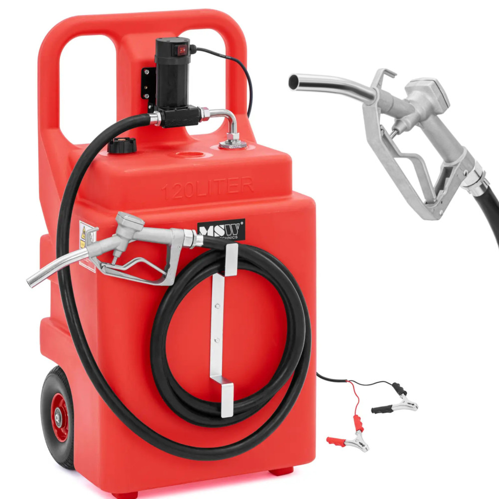Bärbar bränsletank med elektrisk hällpump på hjul 37 l / min 120 l
