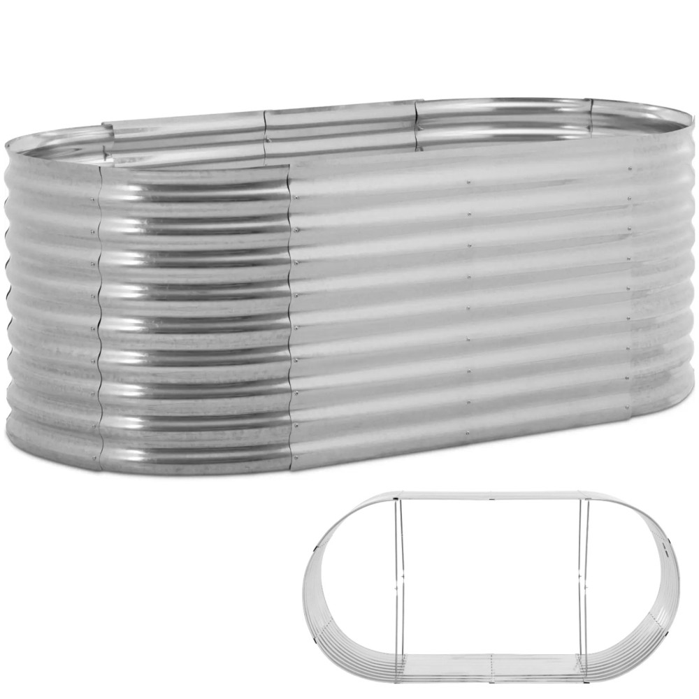 Spelar Rabatt Garden Pot på Grönsaker Växter Ovala stål 202 x 78 x 100cm