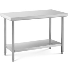 Table de travail en acier inoxydable avec une étagère 120 x 60 cm
