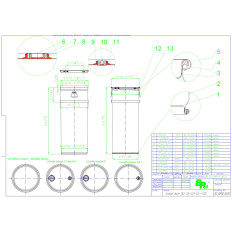 Barril de Aço Oh 100L Removível LID Rateus 2 e 3/4 Interior lacado - Azul