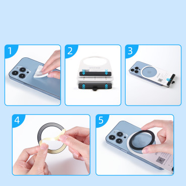 Metallmagnetisk ring för en rosa smartphone set 2pcs.