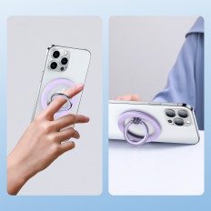 Magnetic handle on the phone for a purple finger