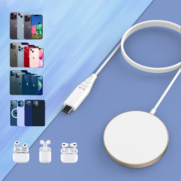 Trådlös magsafe trådlös laddare för iPhone 12/13/14 guld