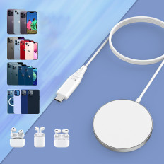 Brezžični Magsafe Magninic Polnilnik za iPhone 12/13/14 White
