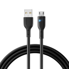 Cabo USB Cabo - MicroUSB 2.4A com 2M LED Preto