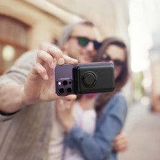 PowerBank Wireless 10000MAH 20W Magsafe Stand + USB-C -kaapelin musta