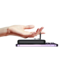 Powerbank Wireless 10000MAH 20W MagSafe med stand + USB-C kabel svart