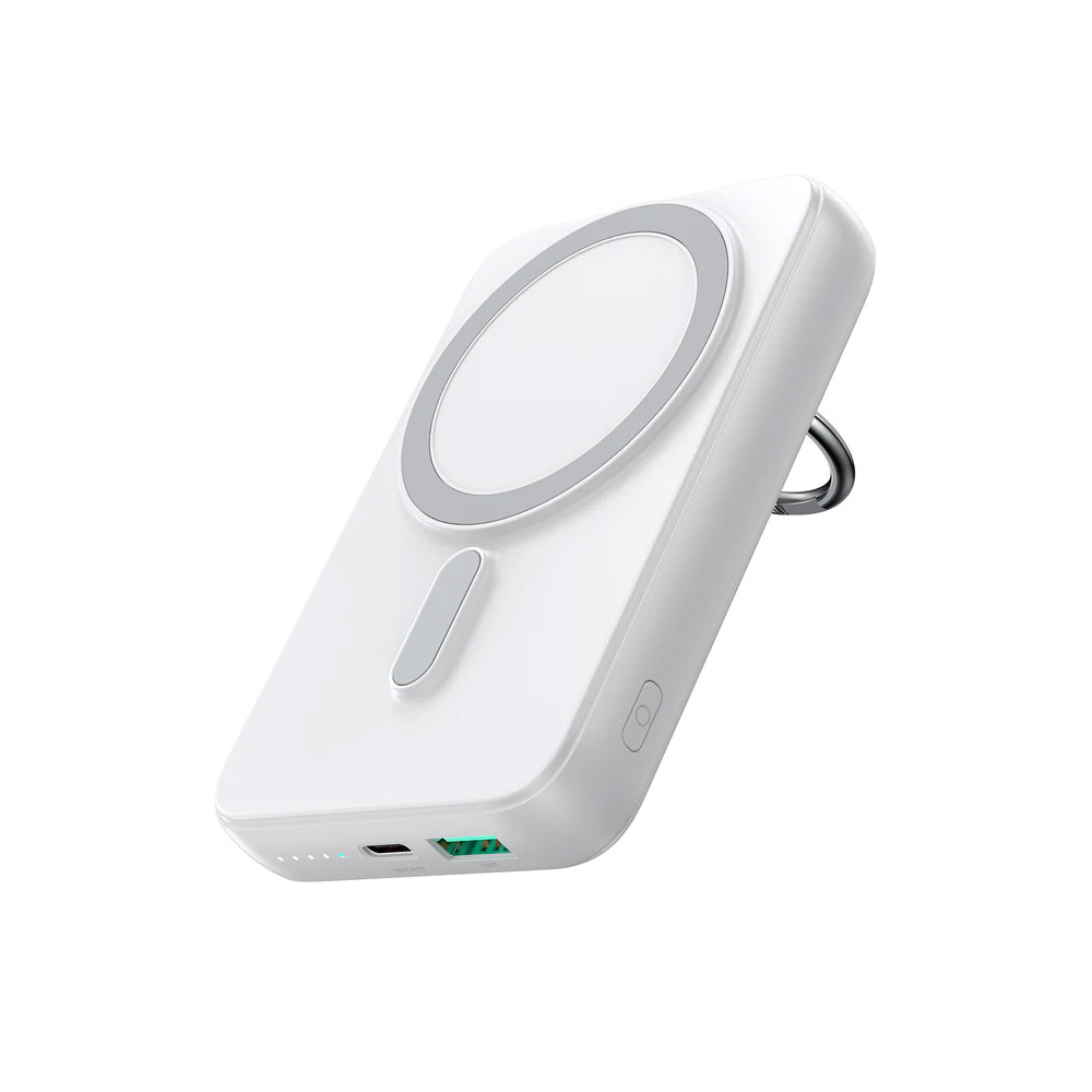 Powerbank Wireless 10000mAh 20W Magsafe con soporte + cable USB-C blanco