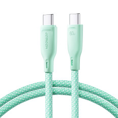 Kabeļu USB-C 60W kabelis ātri pārsūtīt vairāku krāsu sēriju 1m zaļš