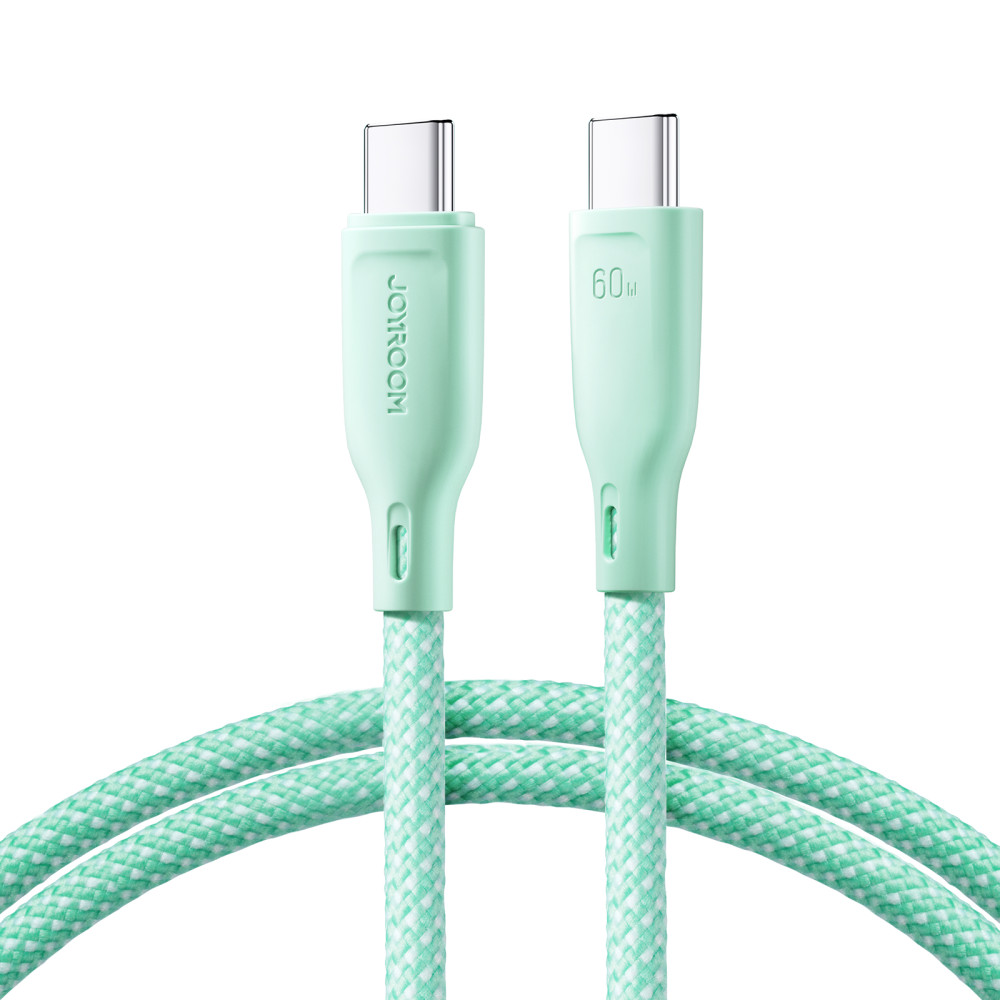 Kabeļu USB-C 60W kabelis ātri pārsūtīt vairāku krāsu sēriju 1m zaļš