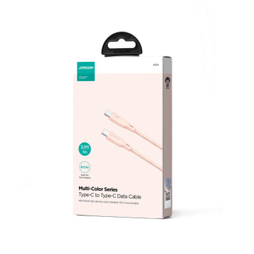 Kabel USB-C60W kabel Hitri prenos večbarvnih serij 1M roza