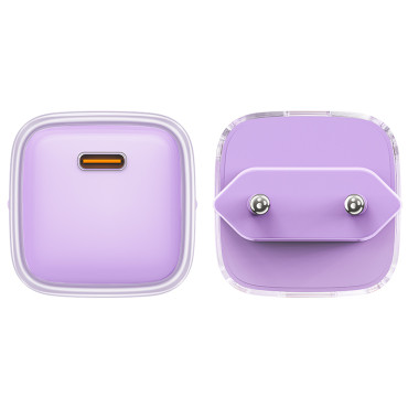 Tinklo krautuvas su ekranu PD 30W GAN3 USB-C violetinė