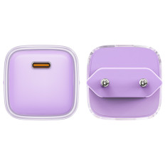 Tinklo krautuvas su ekranu PD 30W GAN3 USB-C violetinė