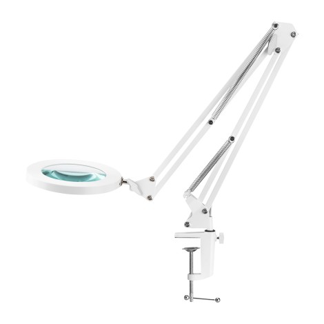 Lampe Loupe à LED Blanche GLOW 308 pour Table avec Lentille 8 Dioptries — vue latérale