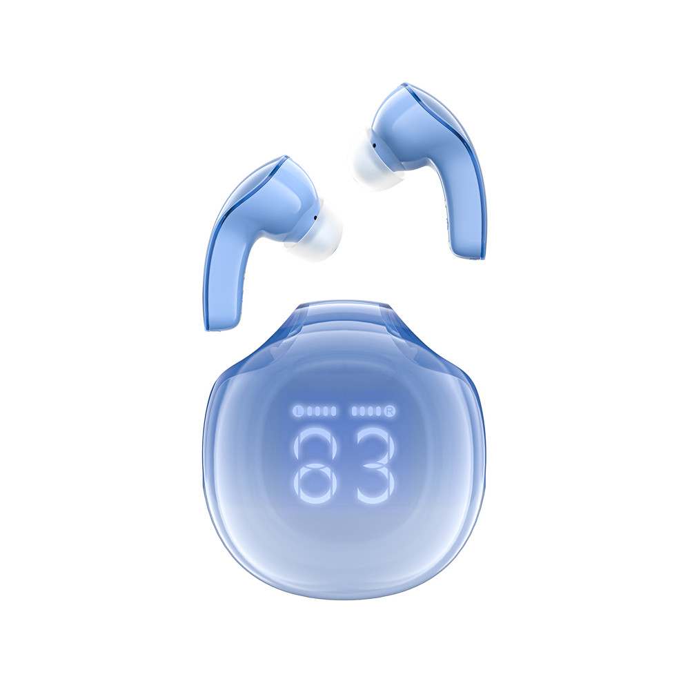 Trådlösa hörlurar T9 Bluetooth 5.3 EAR USB-C Blue