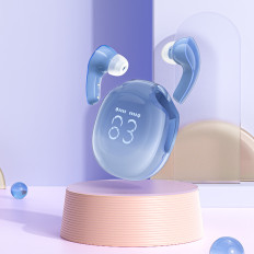 Draadloze hoofdtelefoon T9 Bluetooth 5.3 Oor USB-C blauw