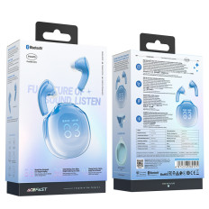 Trådlösa hörlurar T9 Bluetooth 5.3 EAR USB-C Blue