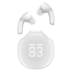 Brezžične slušalke T9 Bluetooth 5.3 Ura USB-C bela