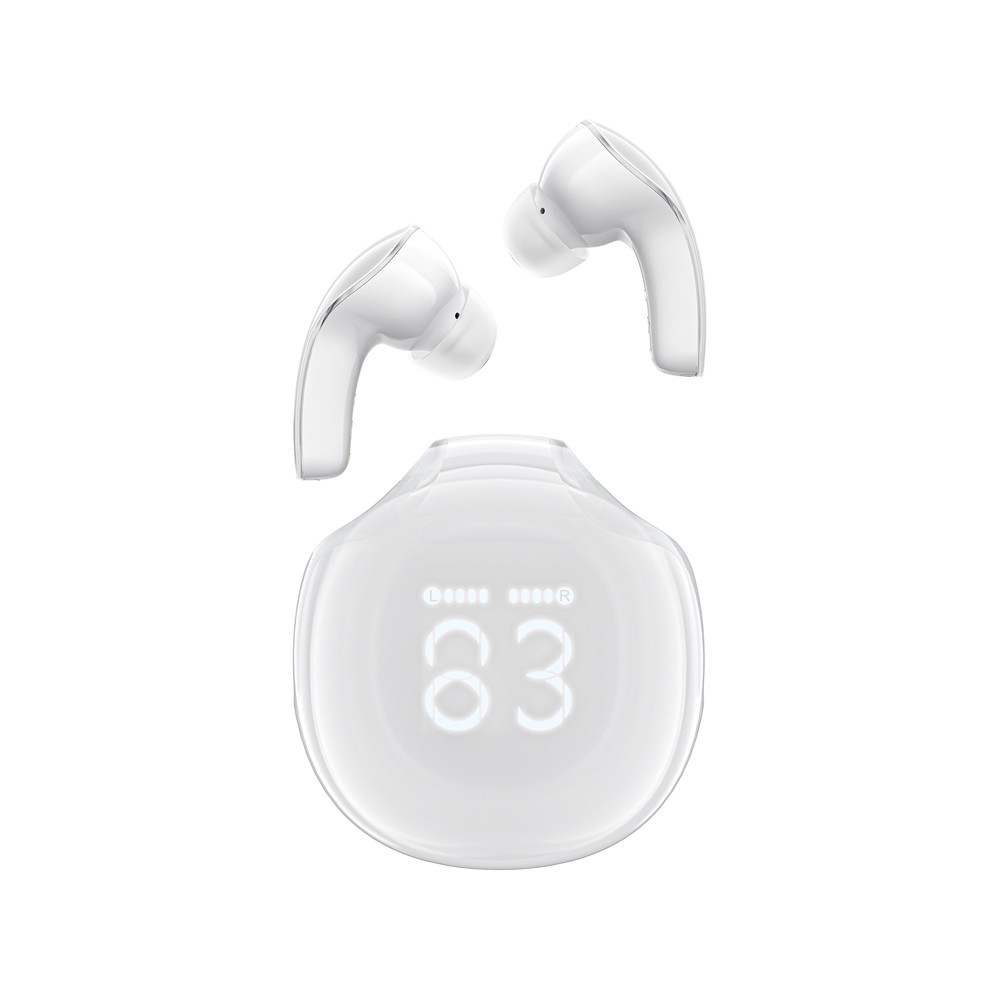 Brezžične slušalke T9 Bluetooth 5.3 Ura USB-C bela