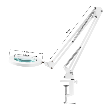 Vit LED-bordsförstoringslampa GLOW 308 — sidosida